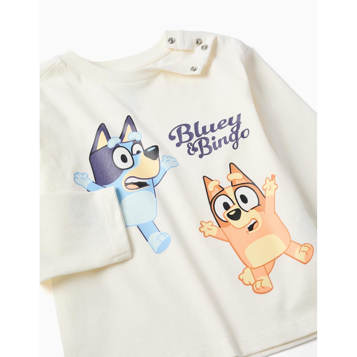 T-shirt en coton à manches longues et imprimé Bluey blanc, ZIPPY