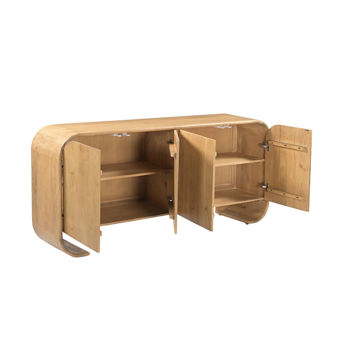 Buffet 4 portes en bois de manguier CHAD bois clair, MADE IN MEUBLES
