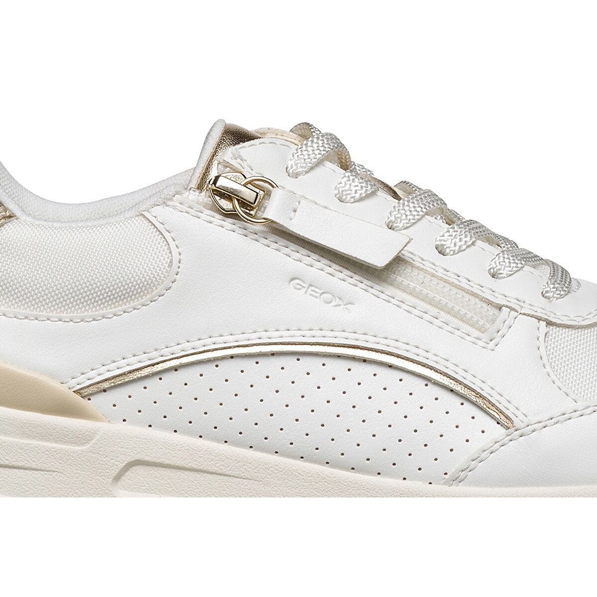 Ademende sneakers, BULMYA wit/goudkleur, GEOX