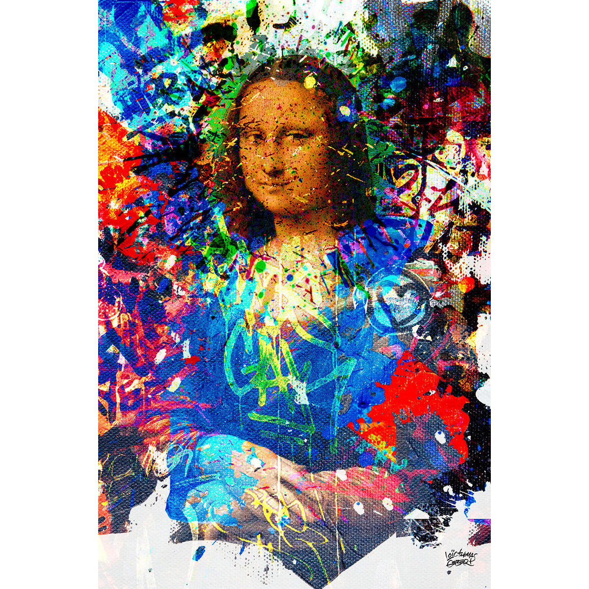 Tableau graffiti Affiche illustration joconde tableau alu dibond, HEXOA