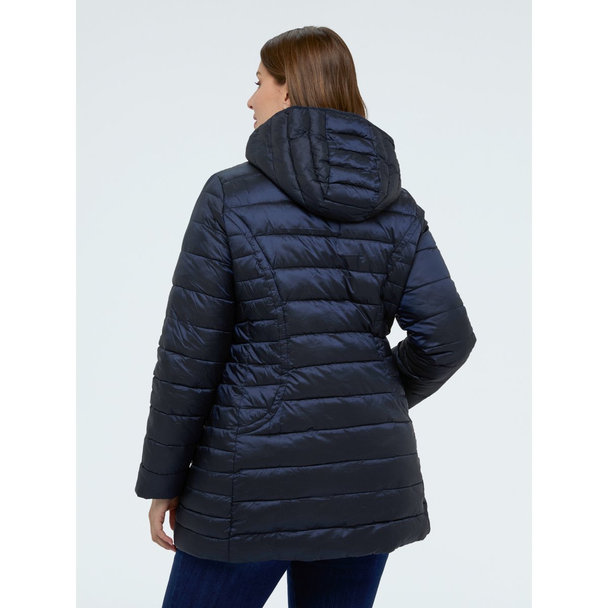 Veste matelassée rembourrée avec capuche amovible bleu, FIORELLA RUBINO