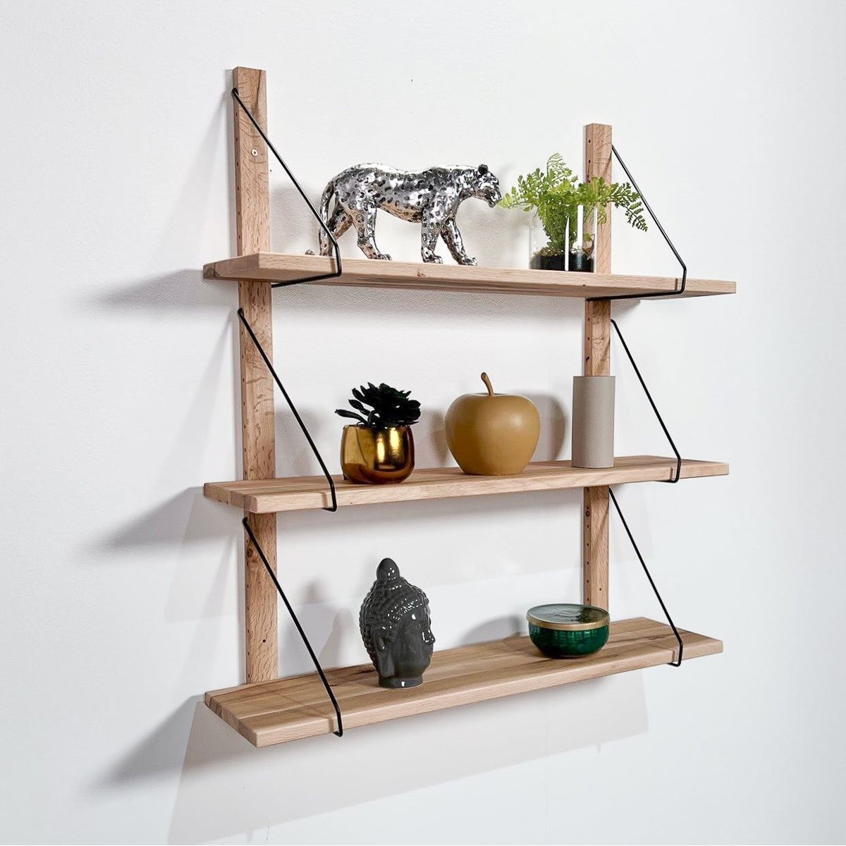 Etagère murale bois massif 3 plateaux (bois blanc) PALERME bois naturel, PIER IMPORT