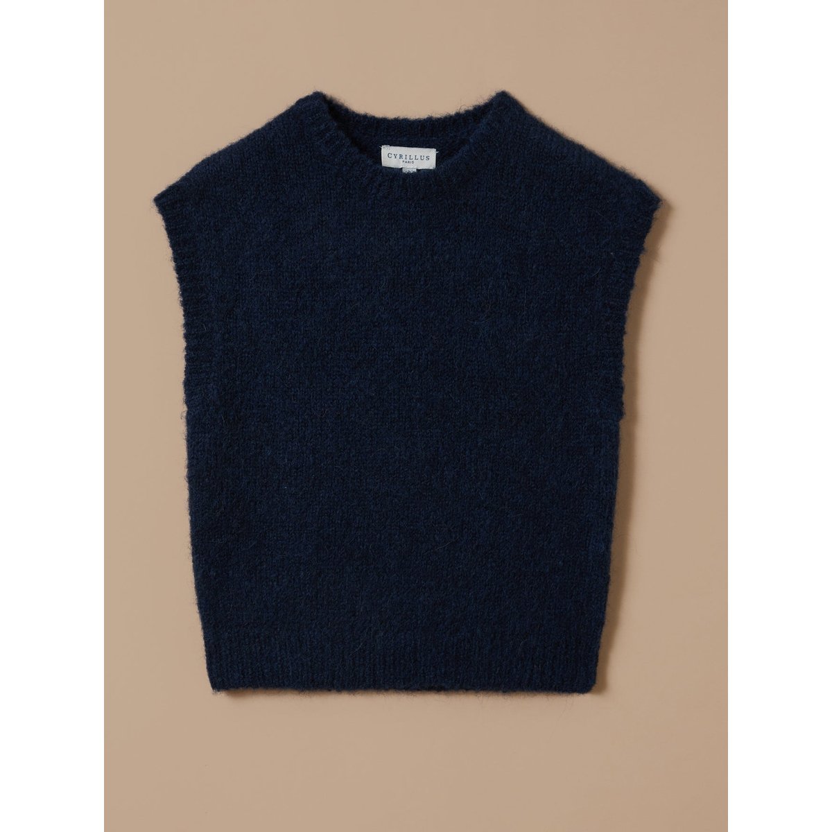 Pull sans manches laine et alpaga marine, CYRILLUS