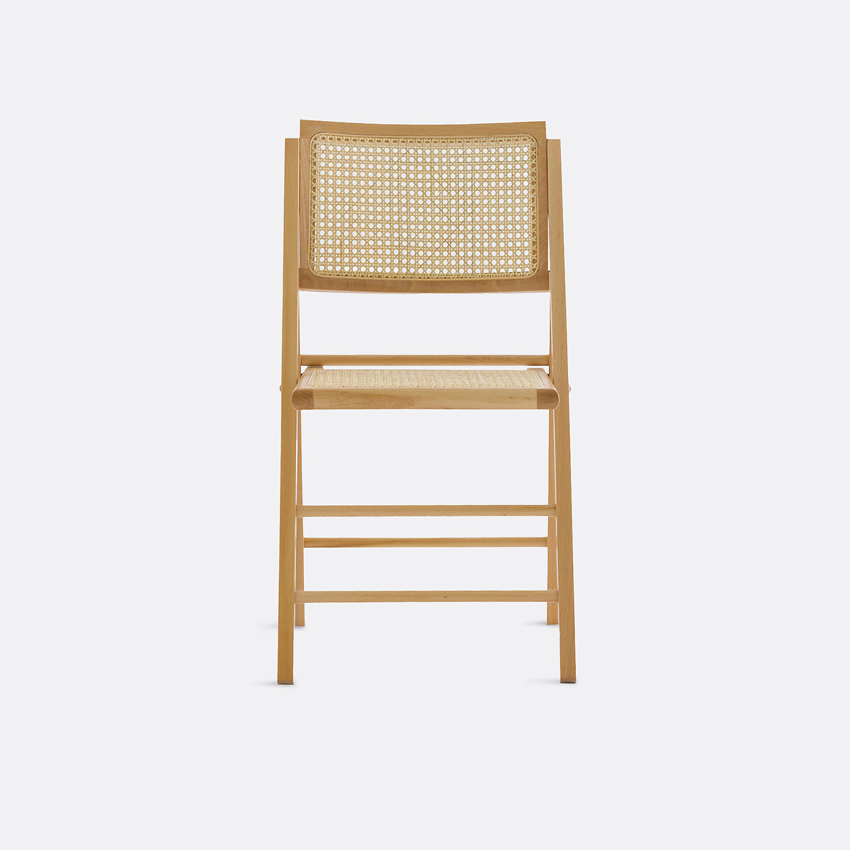 Chaise pliante hêtre et cannage, Rivia naturel, LA REDOUTE INTERIEURS