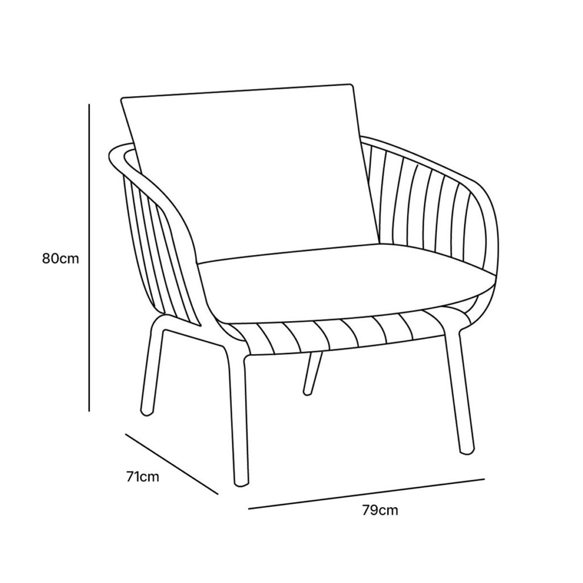 Fauteuil de jardin en résine et acier Marron MARINA marron glacé, WILSA GARDEN