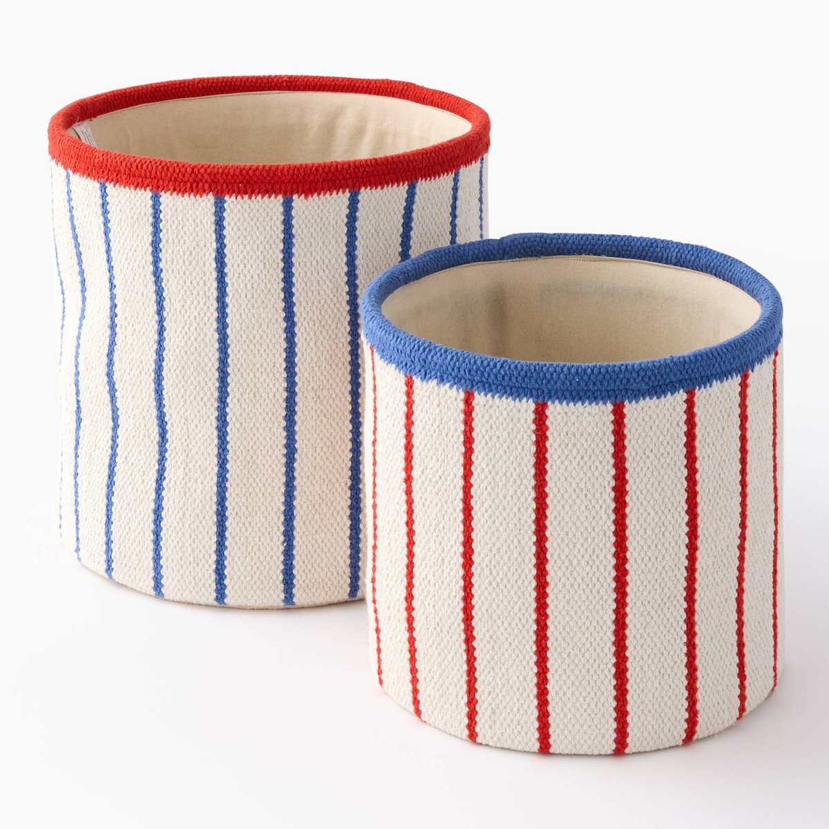 Panier rond, en coton rouge, MONOPRIX