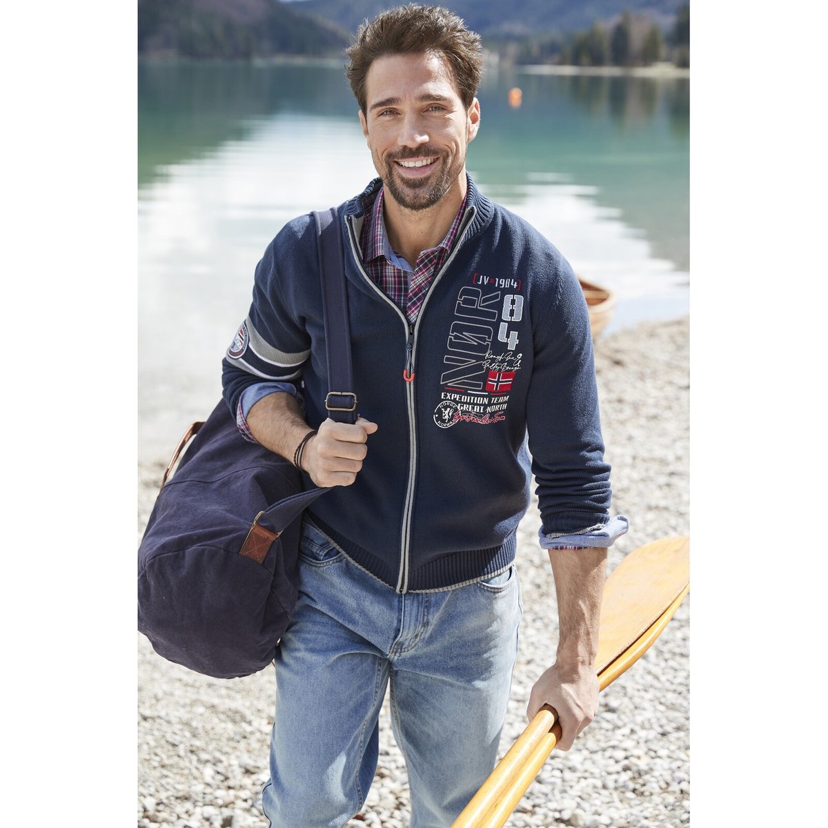 Gilet en maille ROLUF bleu foncé, JAN VANDERSTORM