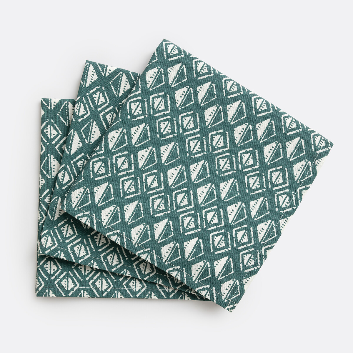 Lot de 3 serviettes de table imprimées Lodge vert imprimé, LA REDOUTE INTERIEURS