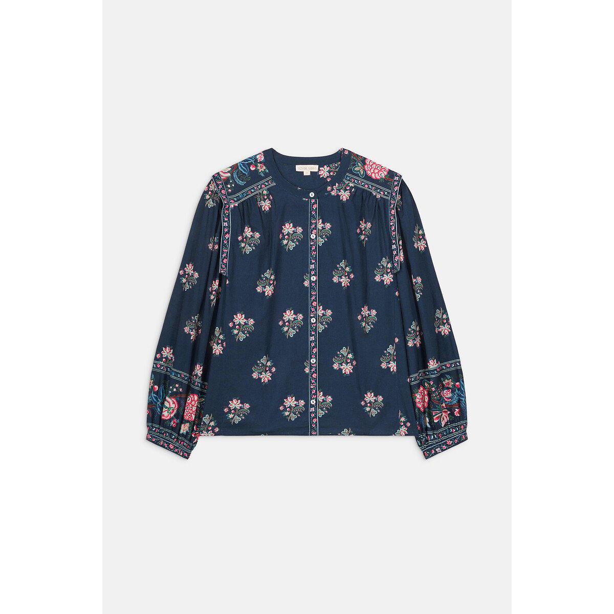 Blouse col rond imprimé floral, JANE marine, LOUISE MISHA