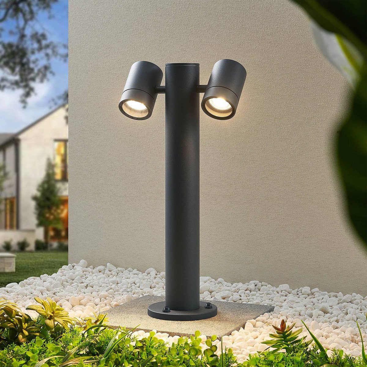Luminaire extérieur en aluminium moderne gris foncé, LUCANDE