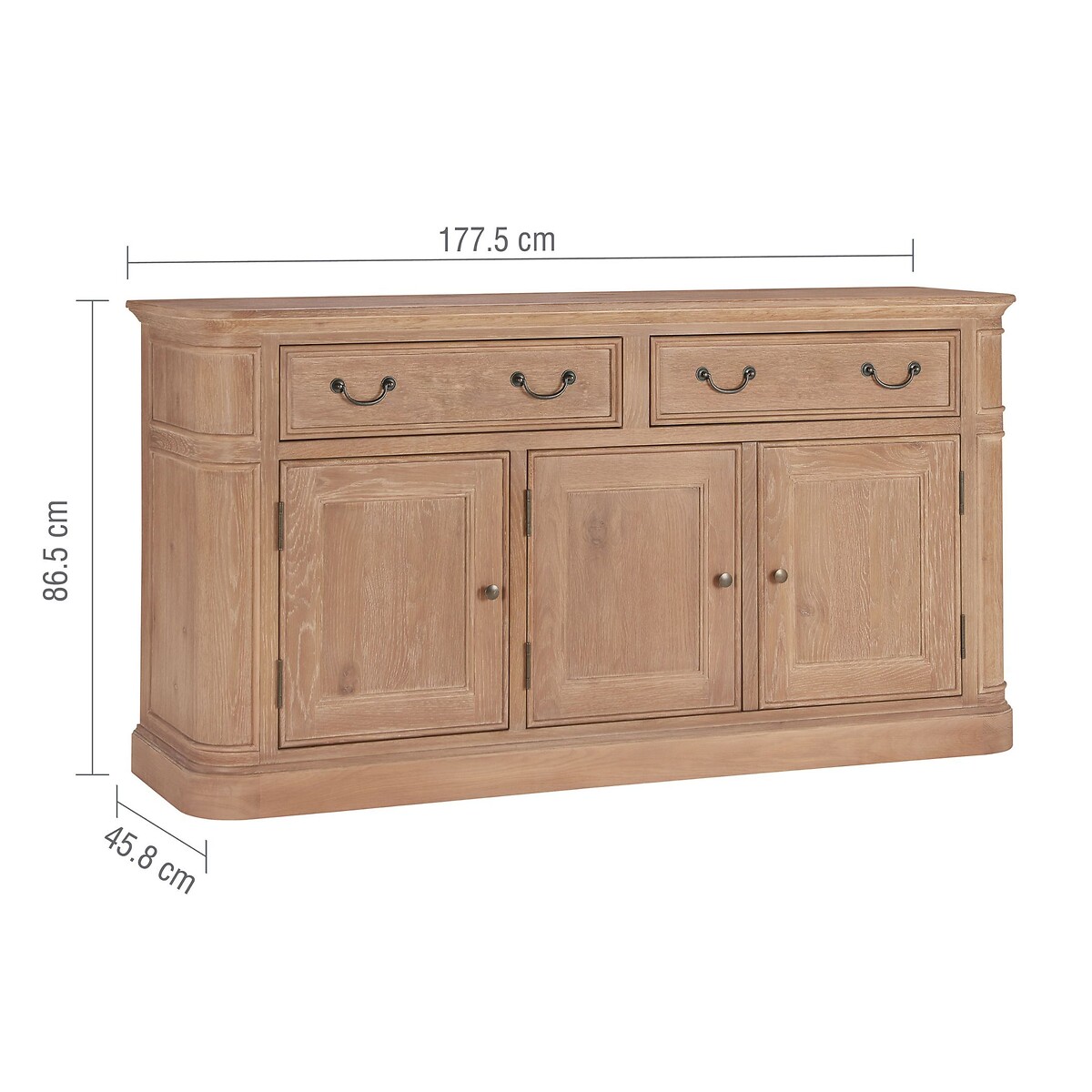 Cannes Oak 3 Door 2 Drawer Sideboard natural oak, WILLIS & GAMBIER