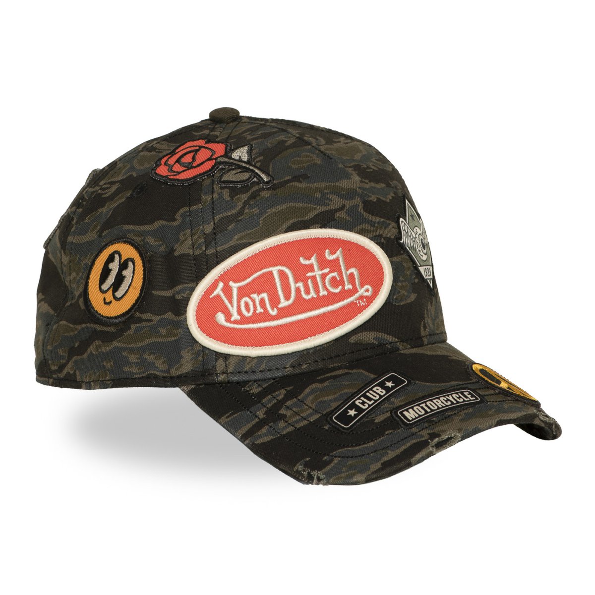 Casquette baseball KAMO kaki foncé/marron/noir/orange, VON DUTCH