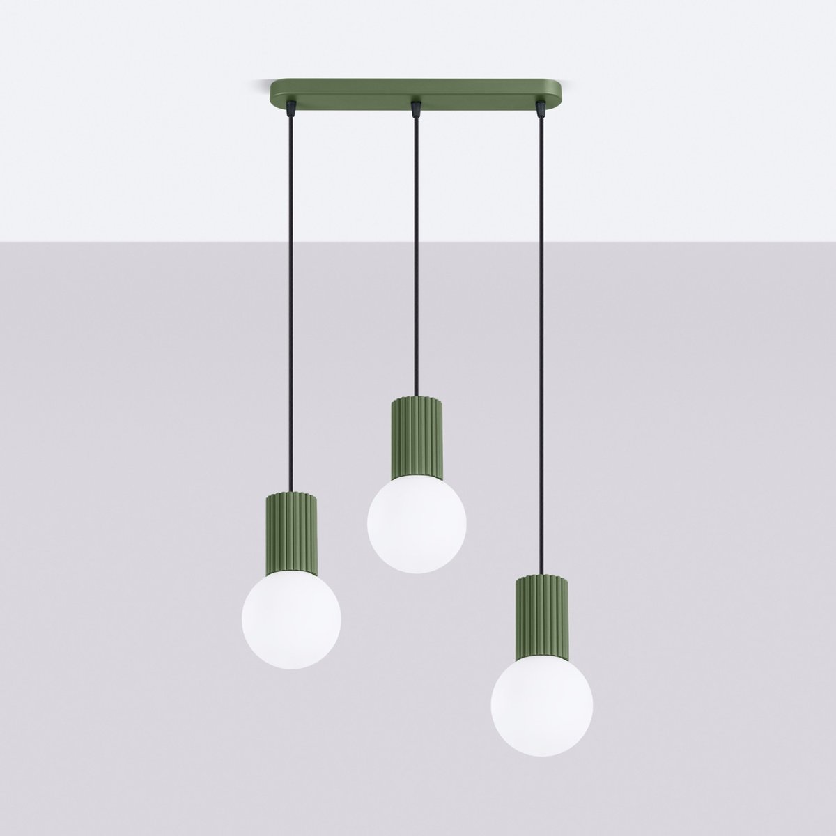 Suspension Aluminium Vert Olive G9 3 Halo vert olive, EDEN