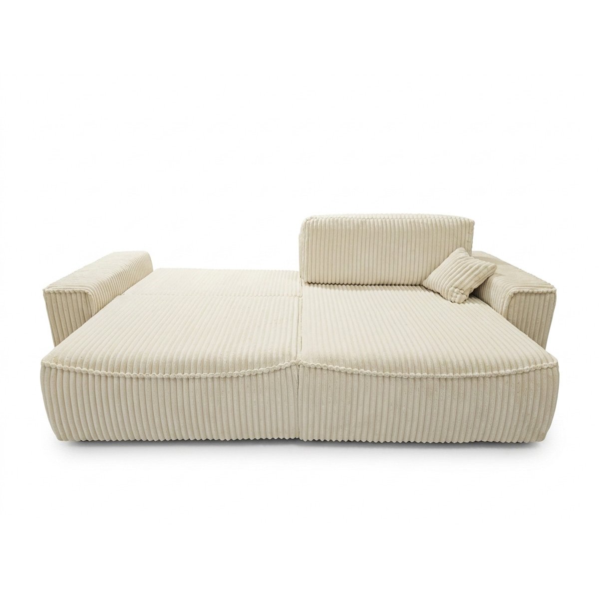 Canapé d'angle convertible places en gros côtelé doux, AUSTIN beige, BOBOCHIC