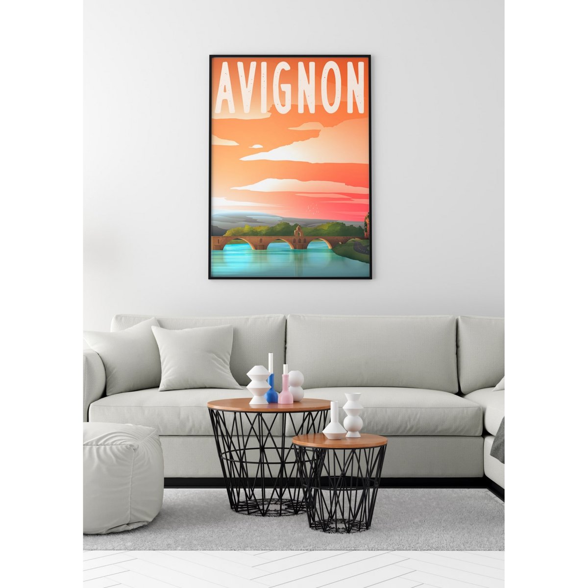 Affiche ville Avignon blanc, L'AFFICHERIE