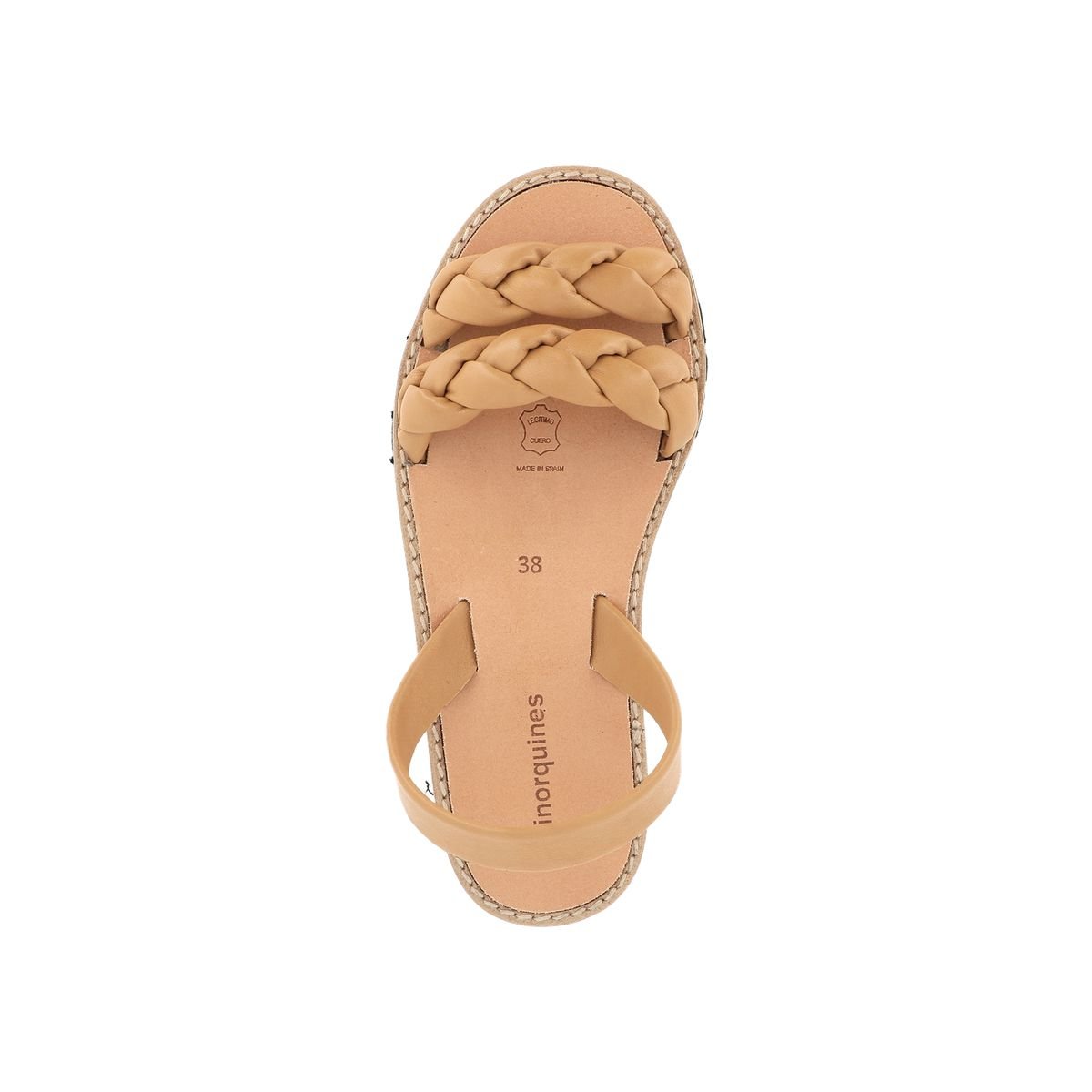 Sandales en cuir AVARCA CABRERA camel, MINORQUINES