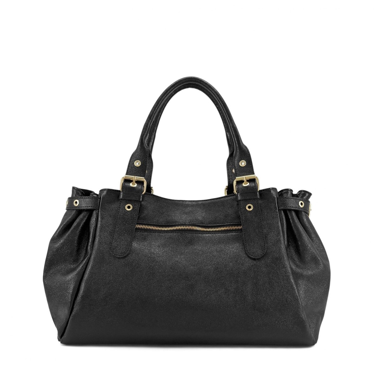 Sac bowling en cuir irisé NEW PRINCESS XL noir irisé, OH MY BAG