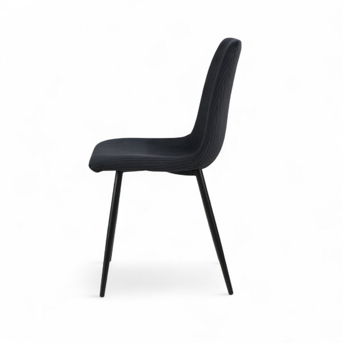 Chaise repas velours côtelé noir, ZAGO