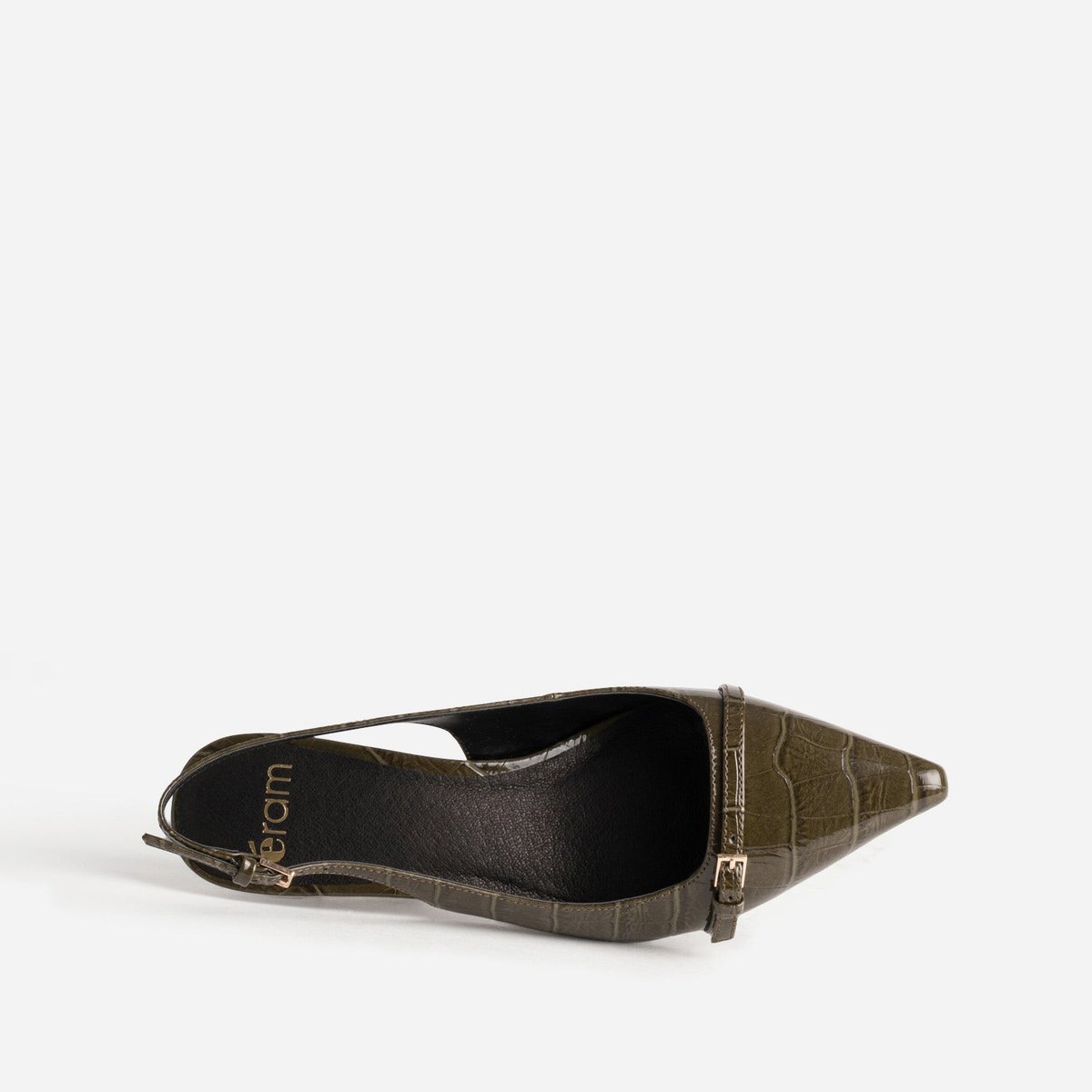 Escarpin ANAIA. croco vert, ERAM