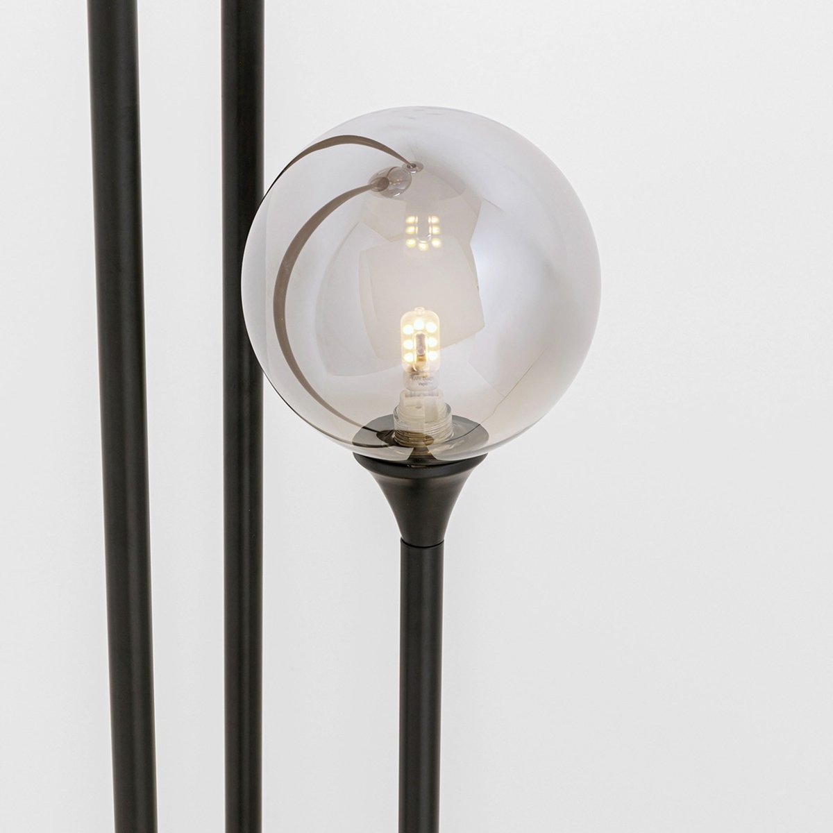 Lampadaire en verre et acier 175cm, AL CAPONE noir, KARE DESIGN