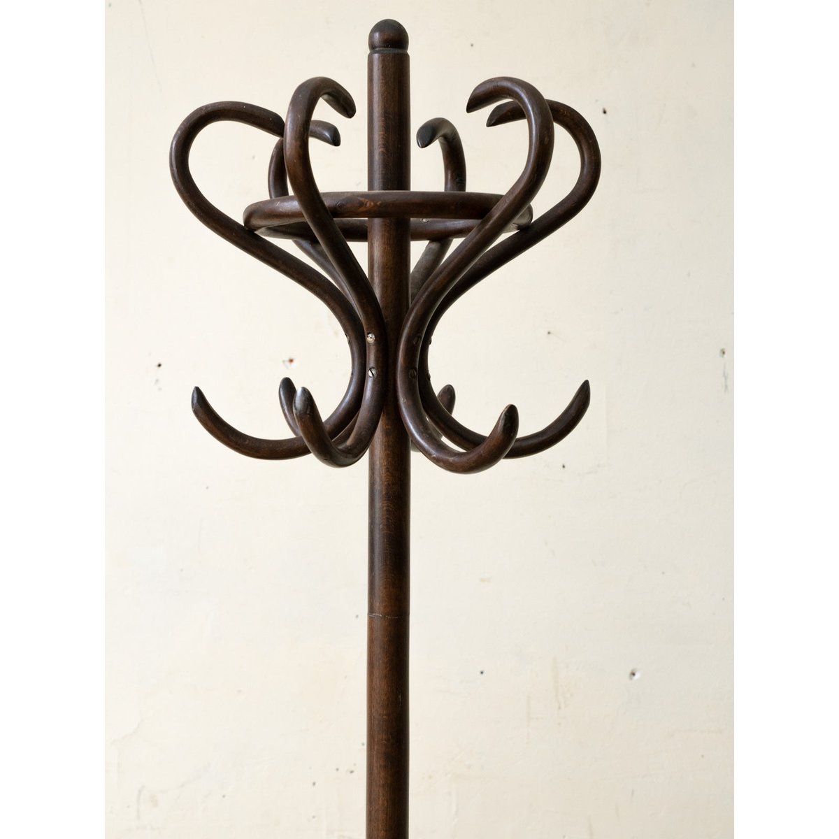 Porte-manteau perroquet en bois foncé Max N°465 - Bon état bois foncé, DEBONGOUT