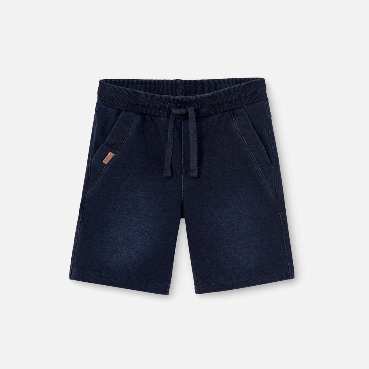 Short garçon tricot avec cordon de serrage bleu, BOBOLI