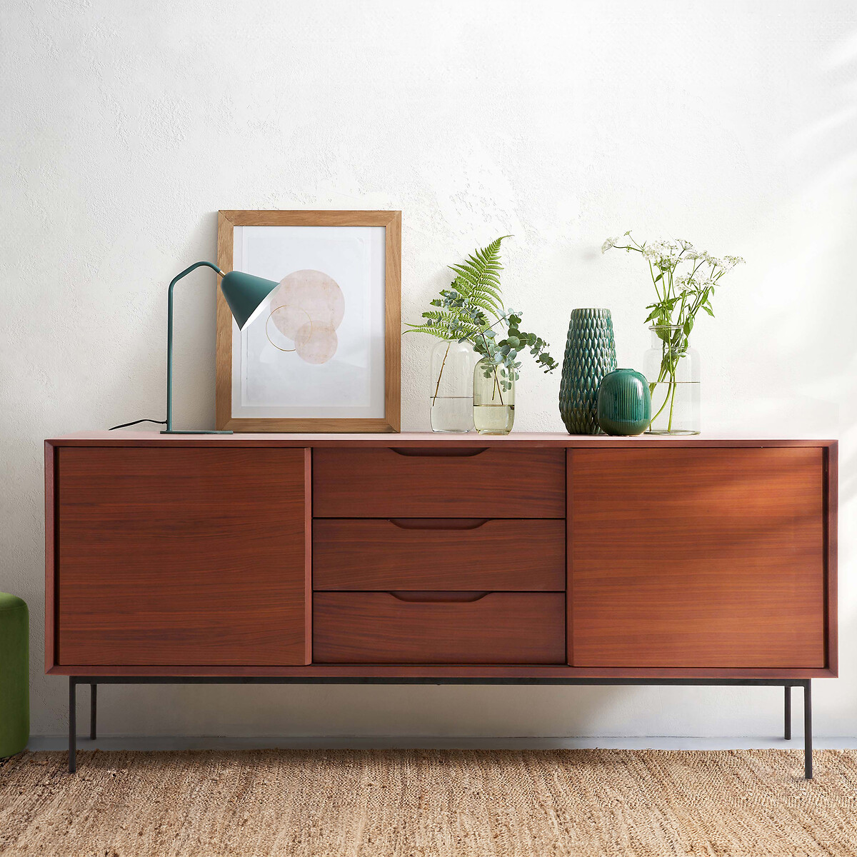 Buffetkast in fineer notenhout, Noyeto zwart/notenhout tint, LA REDOUTE INTERIEURS
