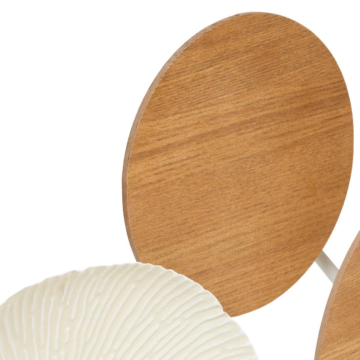Décoration murale en métal et bois TALIE beige lin, ATMOSPHERA