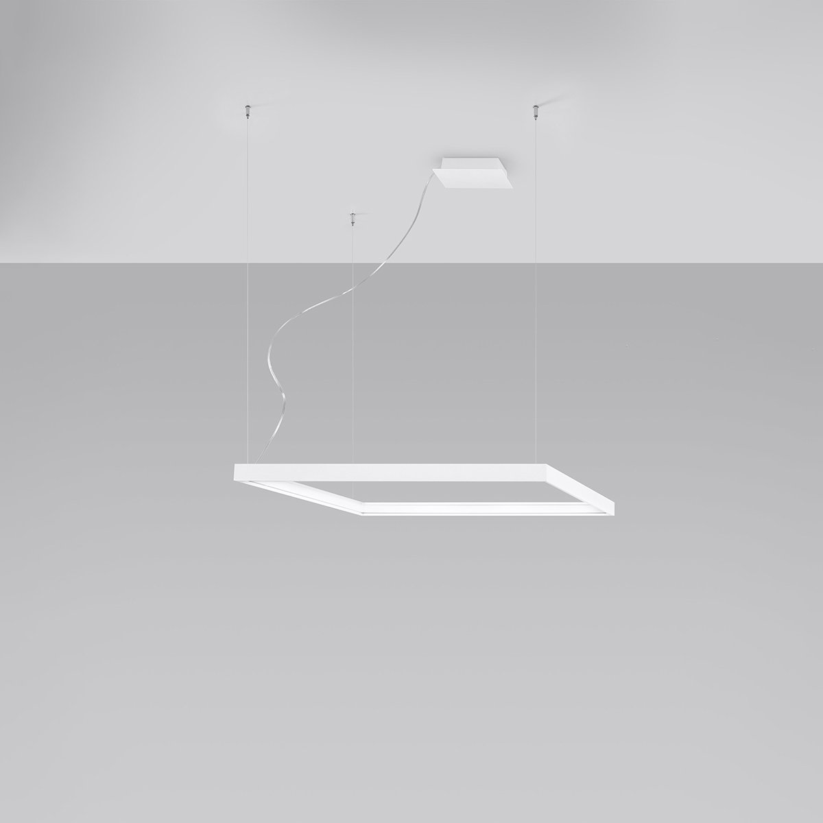 Lustre Aluminium Blanc LED 1 Nelya blanc, EDEN