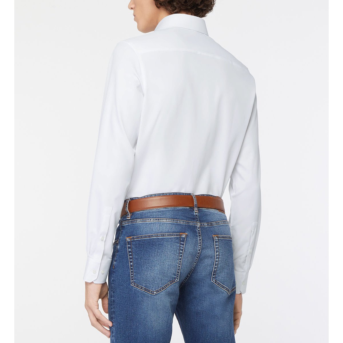 Chemise droite stretch htech blanc, GALERIES LAFAYETTE