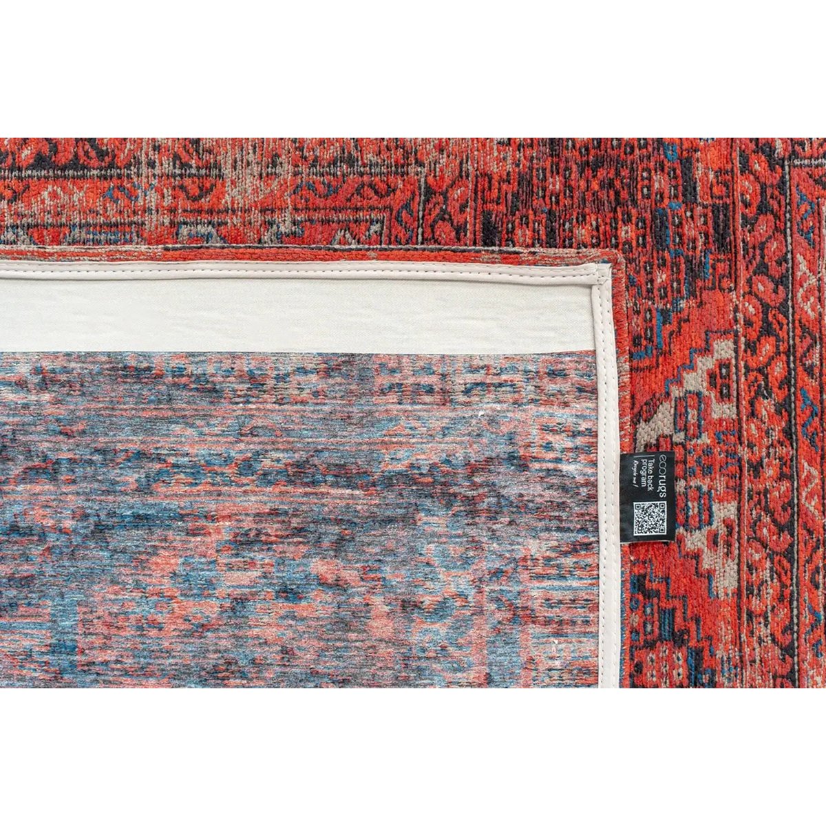 Tapis tissé plat style orient AGHA rouge, NOVATREND