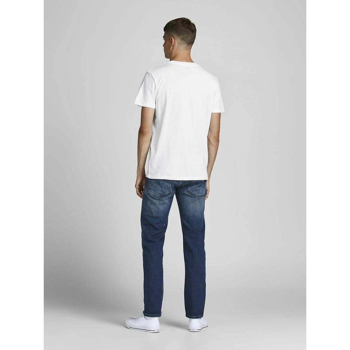 Pack of 5 T-Shirts grey+black+navy+white+olive, JACK & JONES