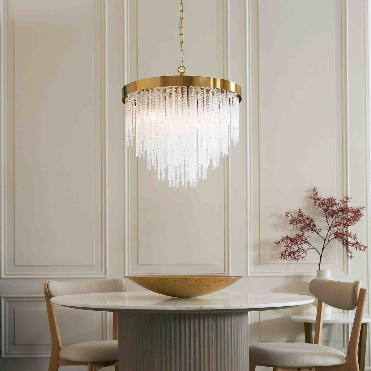 Antario 5-Light Twisted-Glass Pendant Light brass, ÉDITÉ