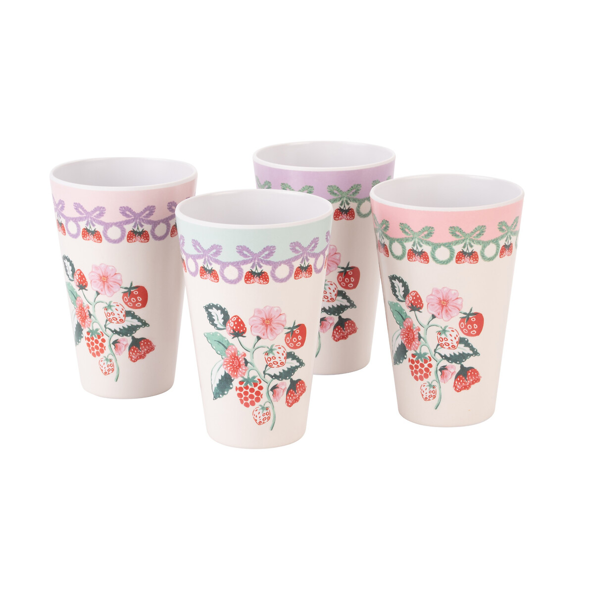 Set of 4 Raspberry Melamine Tumblers pink, CATH KIDSTON