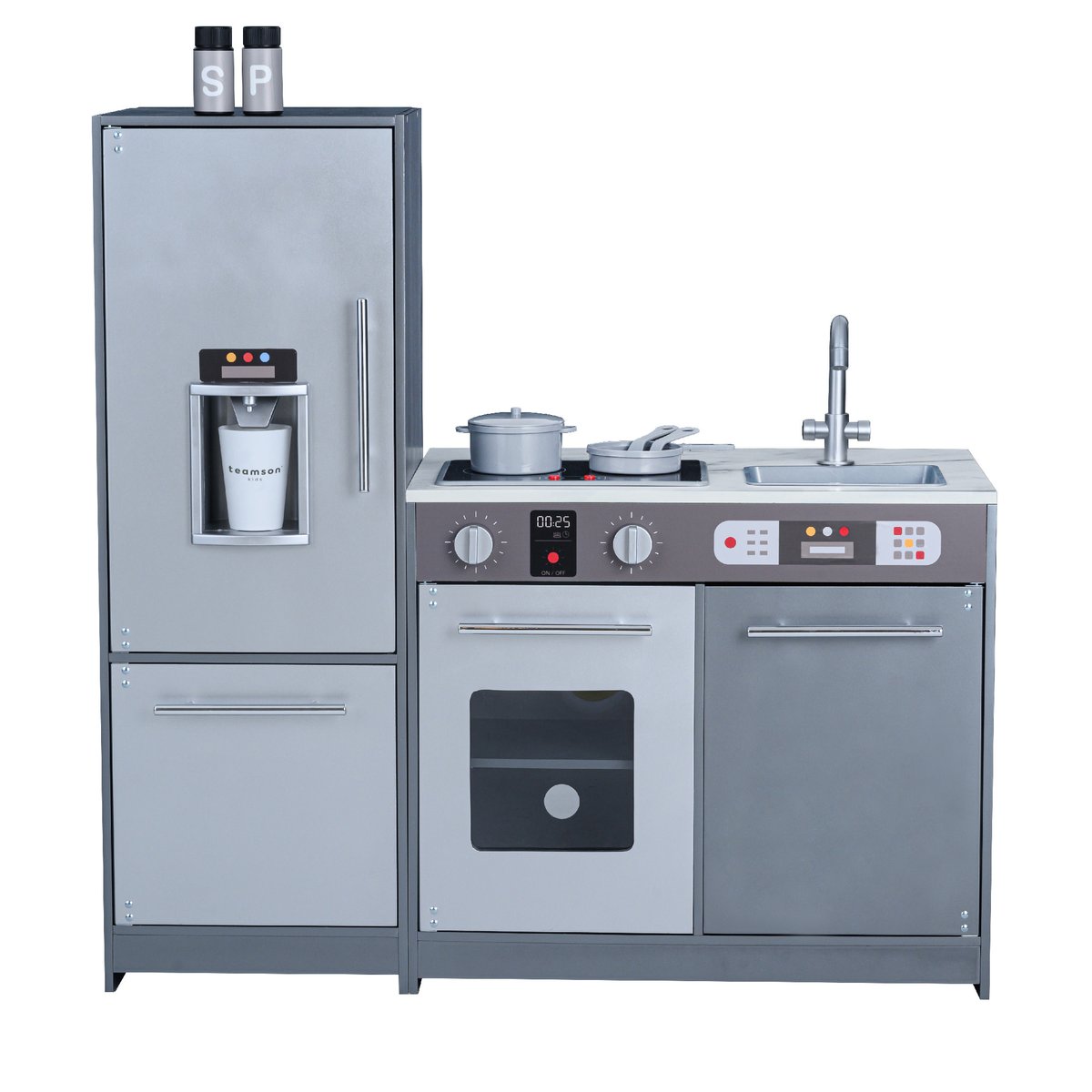 Cuisine Enfant Bois LITTLE CHEF gris, TEAMSON KIDS