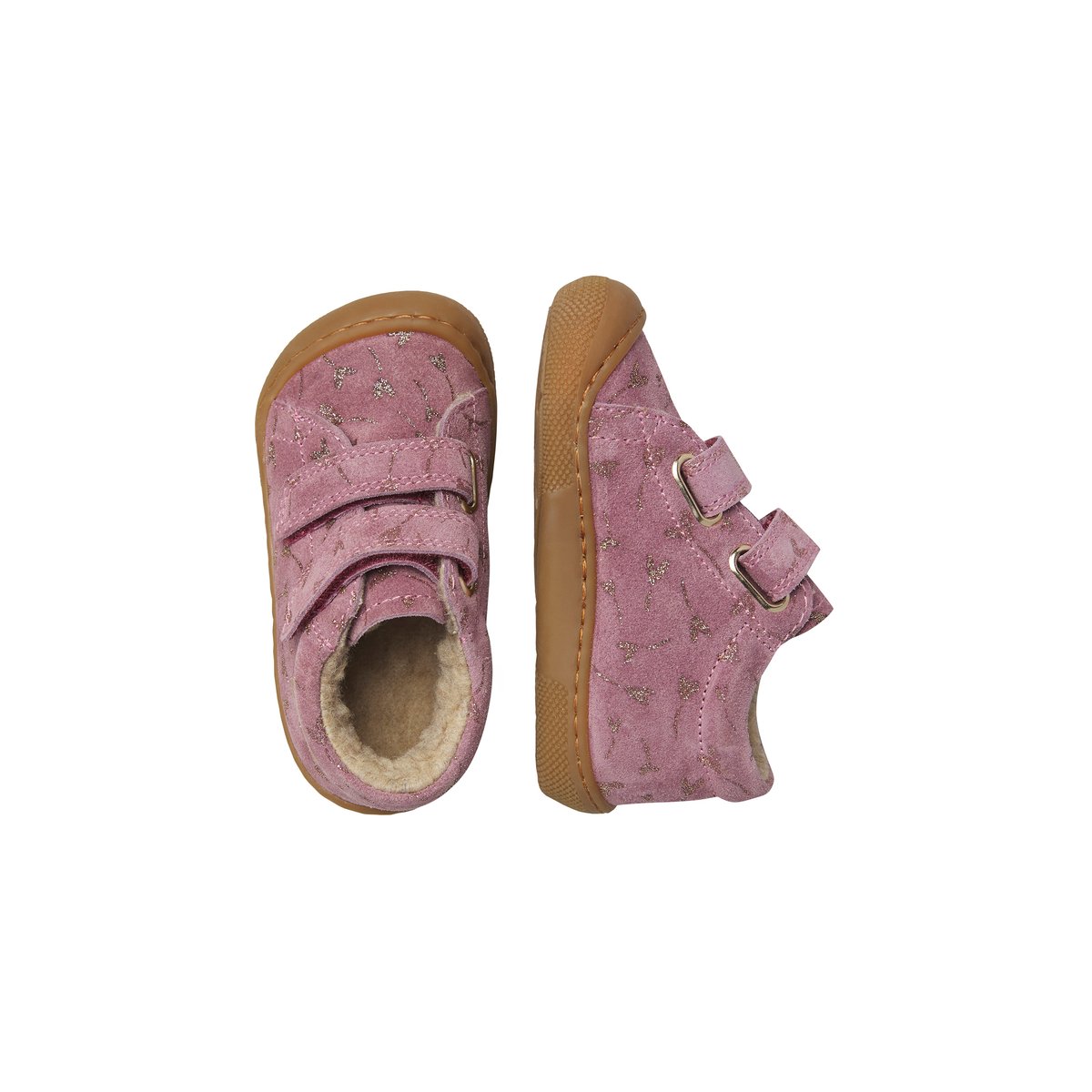 Chaussures barefoot en cuir et en daim BAREFOOT AMUR VL magnolia-platine, NATURINO