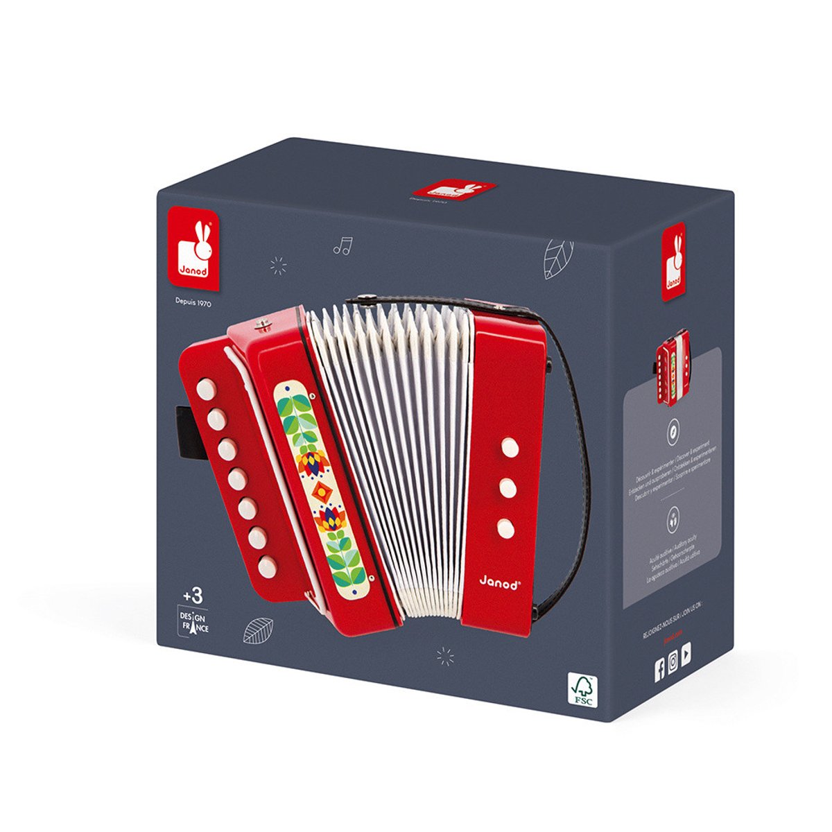 Accordéon Gioia rouge, blanc, JANOD
