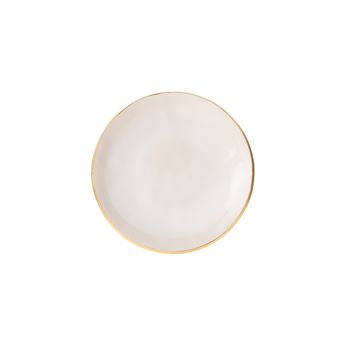 Lote de 4 pratos de sobremesa EDGE, NOSSE CERAMIC bege/dourado, NOSSE CERAMIC