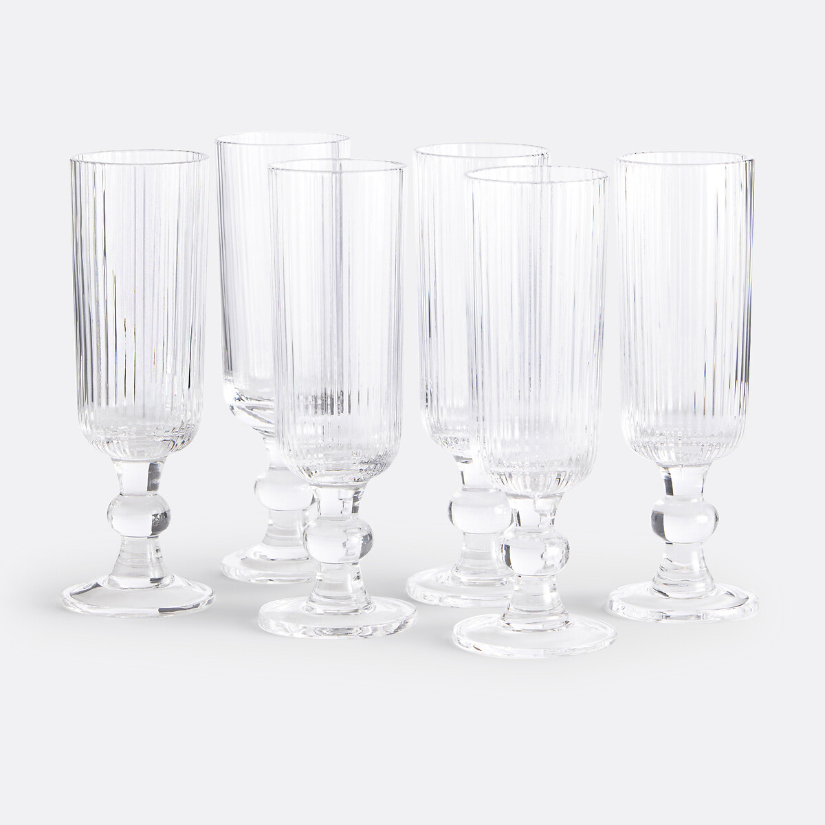 Lot de 6 flûtes à champagne striées, Ostri transparent, LA REDOUTE INTERIEURS