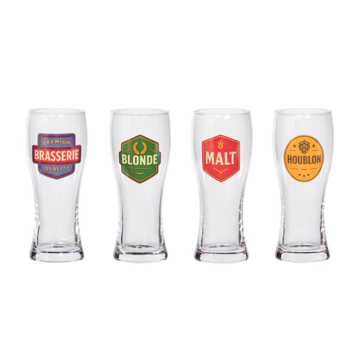 Coffret de 4 verres Brasserie 50 cl transparent / cristal, TREND'UP