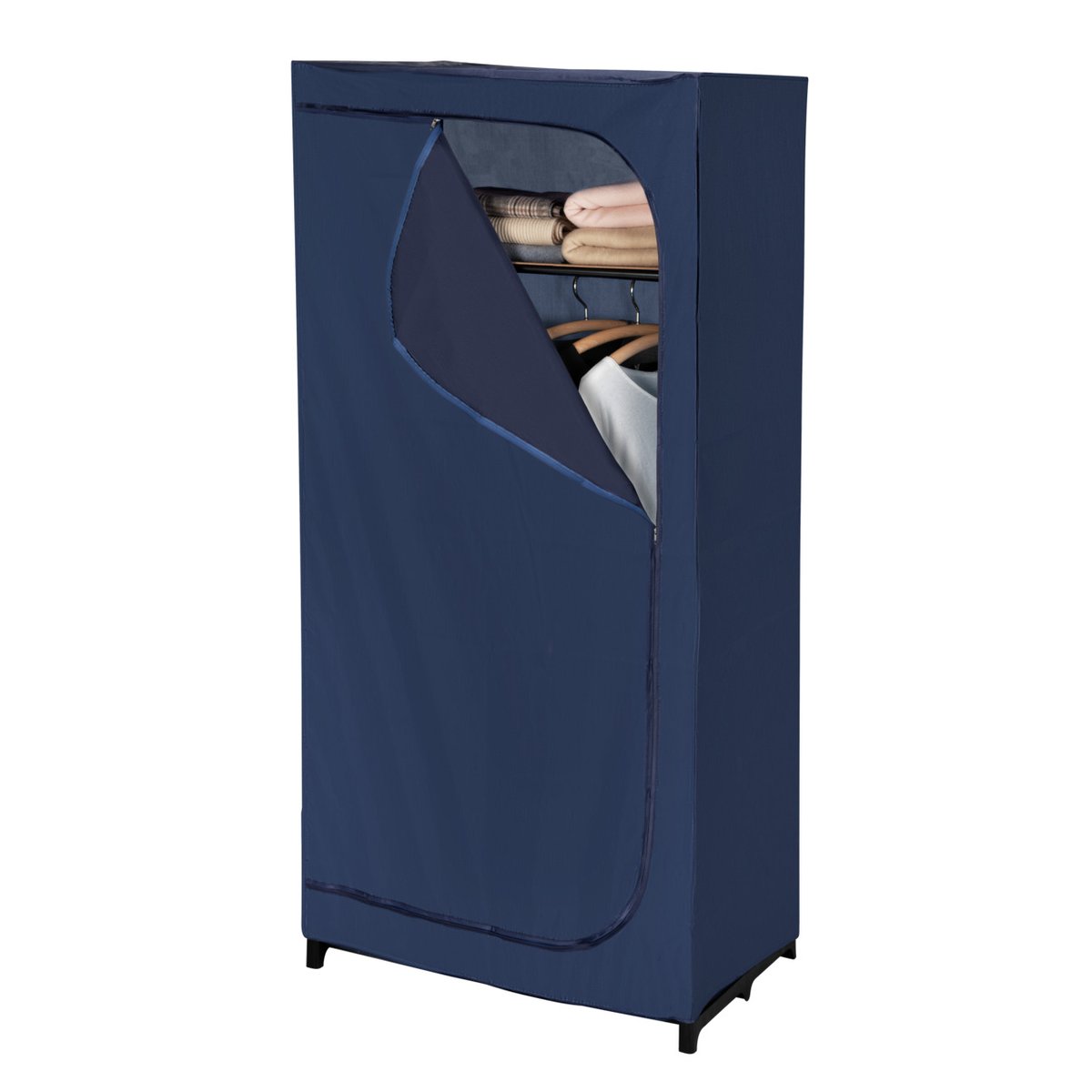 Armoire penderie en tissu BUSINESS bleu, WENKO