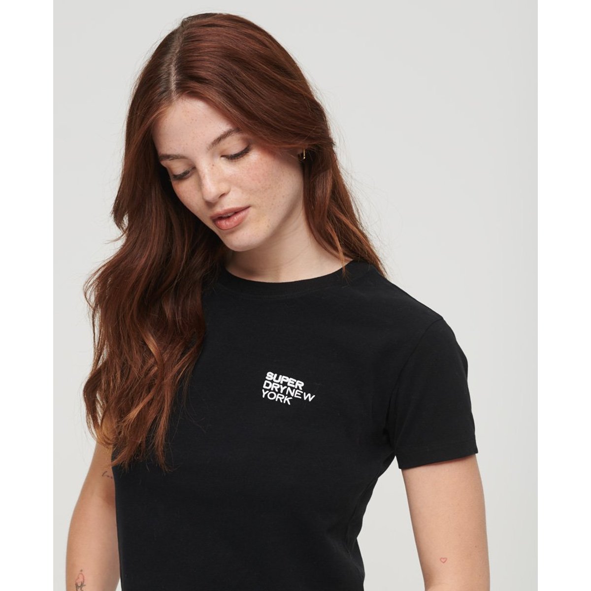 Haut ajusté à motif Sport Luxe noir, SUPERDRY
