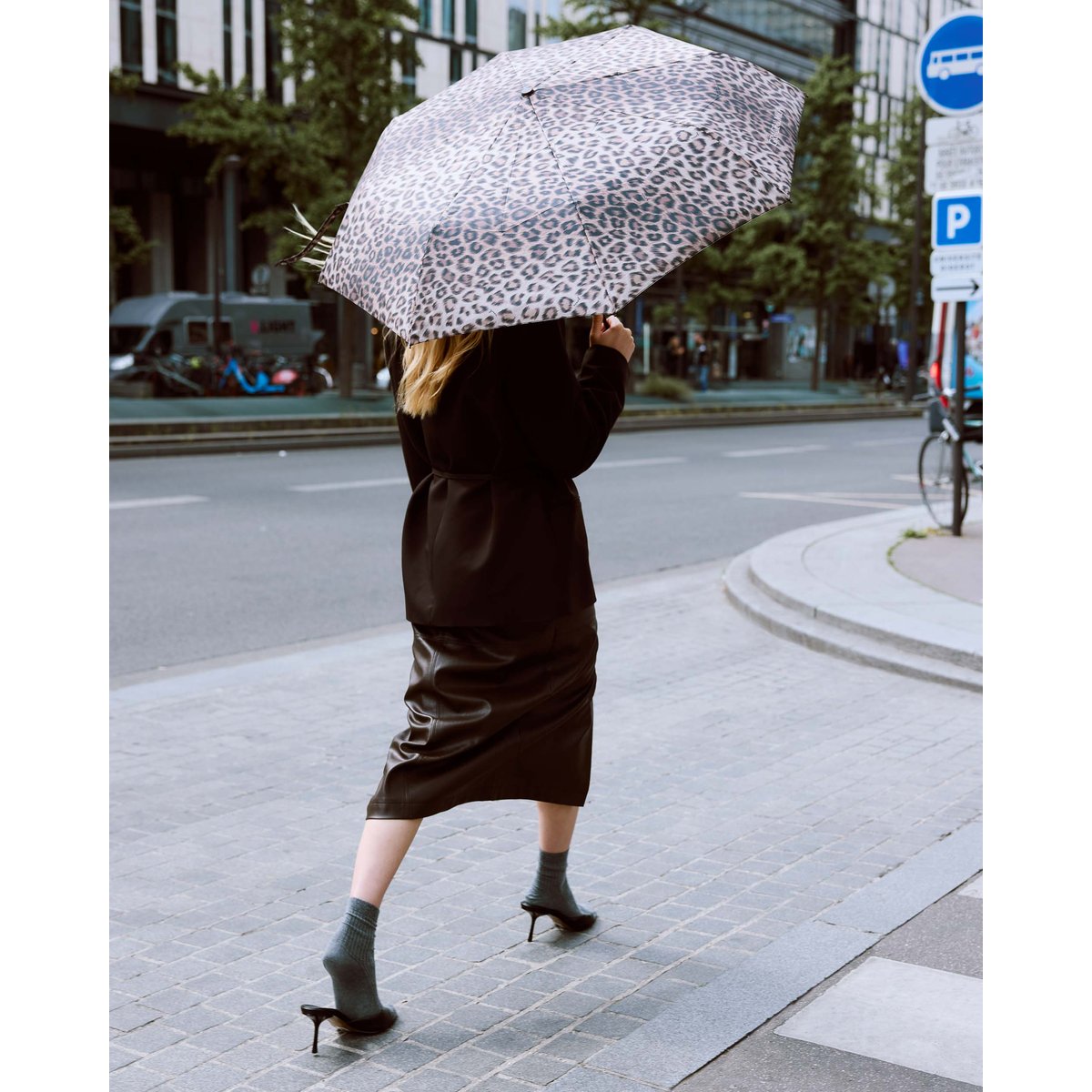 Parapluie compact à motif leo Breeze leo, GRACE & MILA