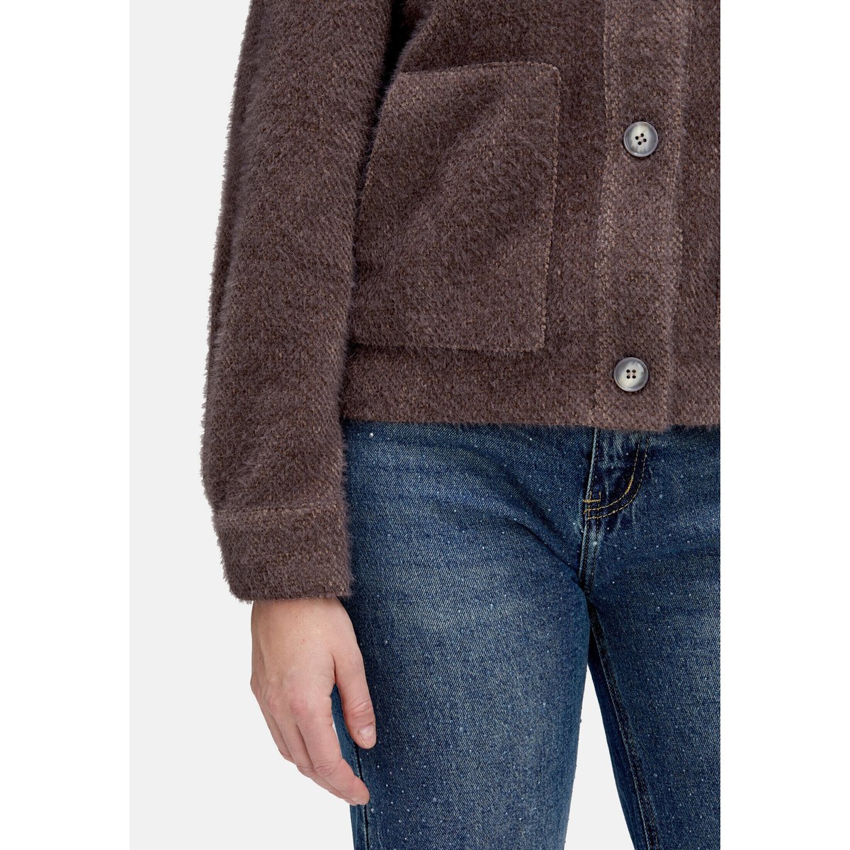 Veste casual à poches plaquées dark almond, CARTOON