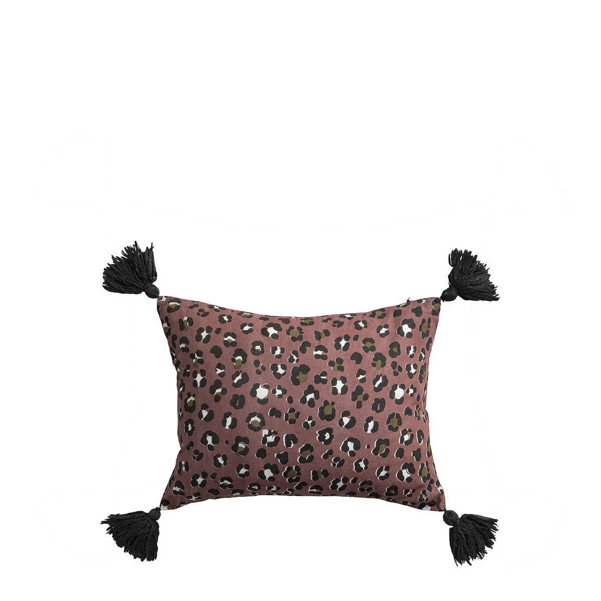 Housse de coussin polycoton rose, BLANC D’IVOIRE