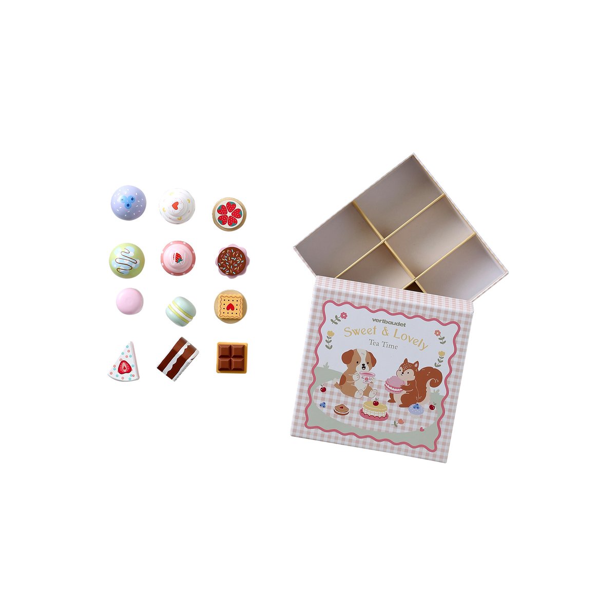 Boîte pâtisserie en bois FSC® multicolore, VERTBAUDET