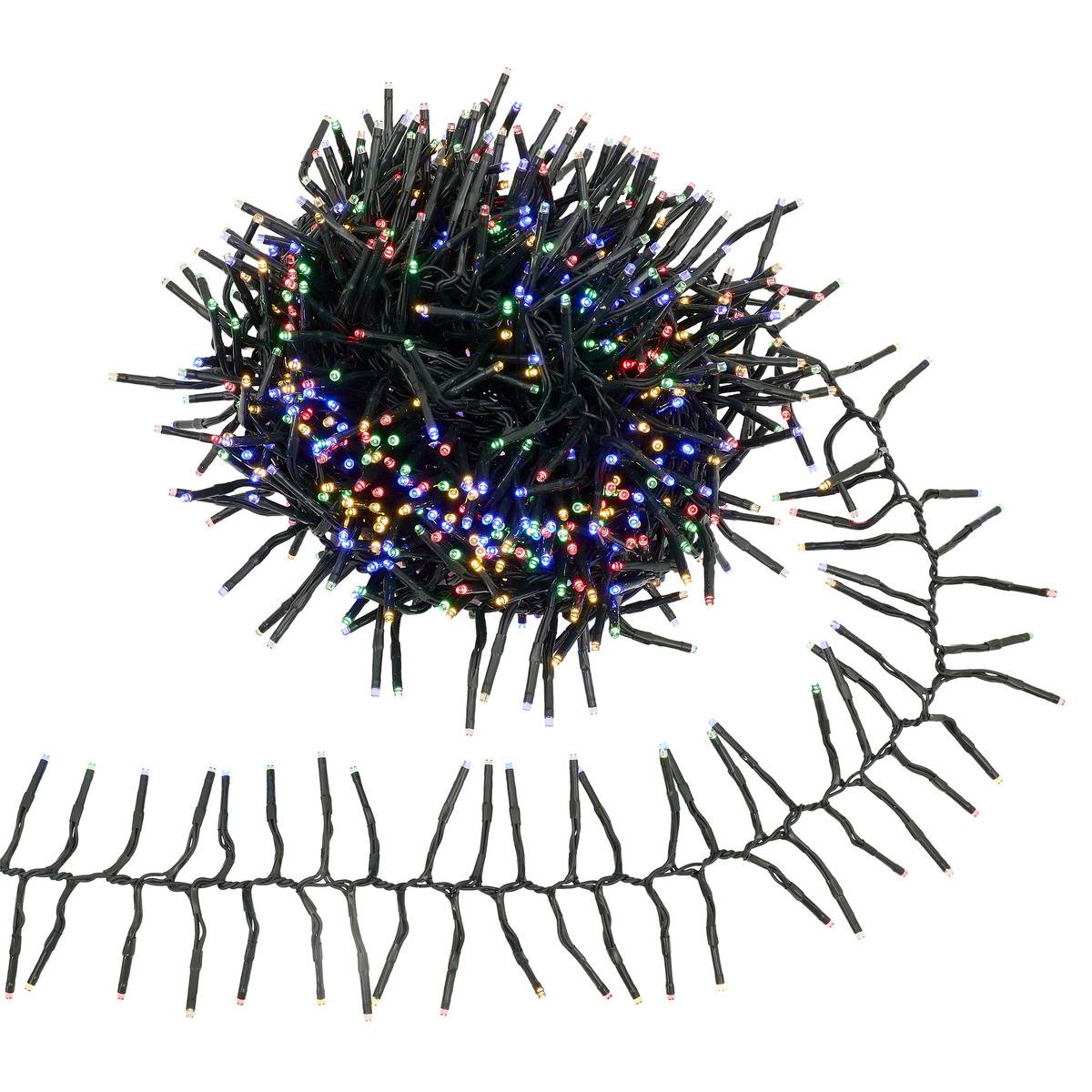 Guirlande lumineuse micro-LED d'extérieur 10 m 1000 LED multicolore 8 fonctions solaire multicolore, FEERIC LIGHTS & CHRISTMAS