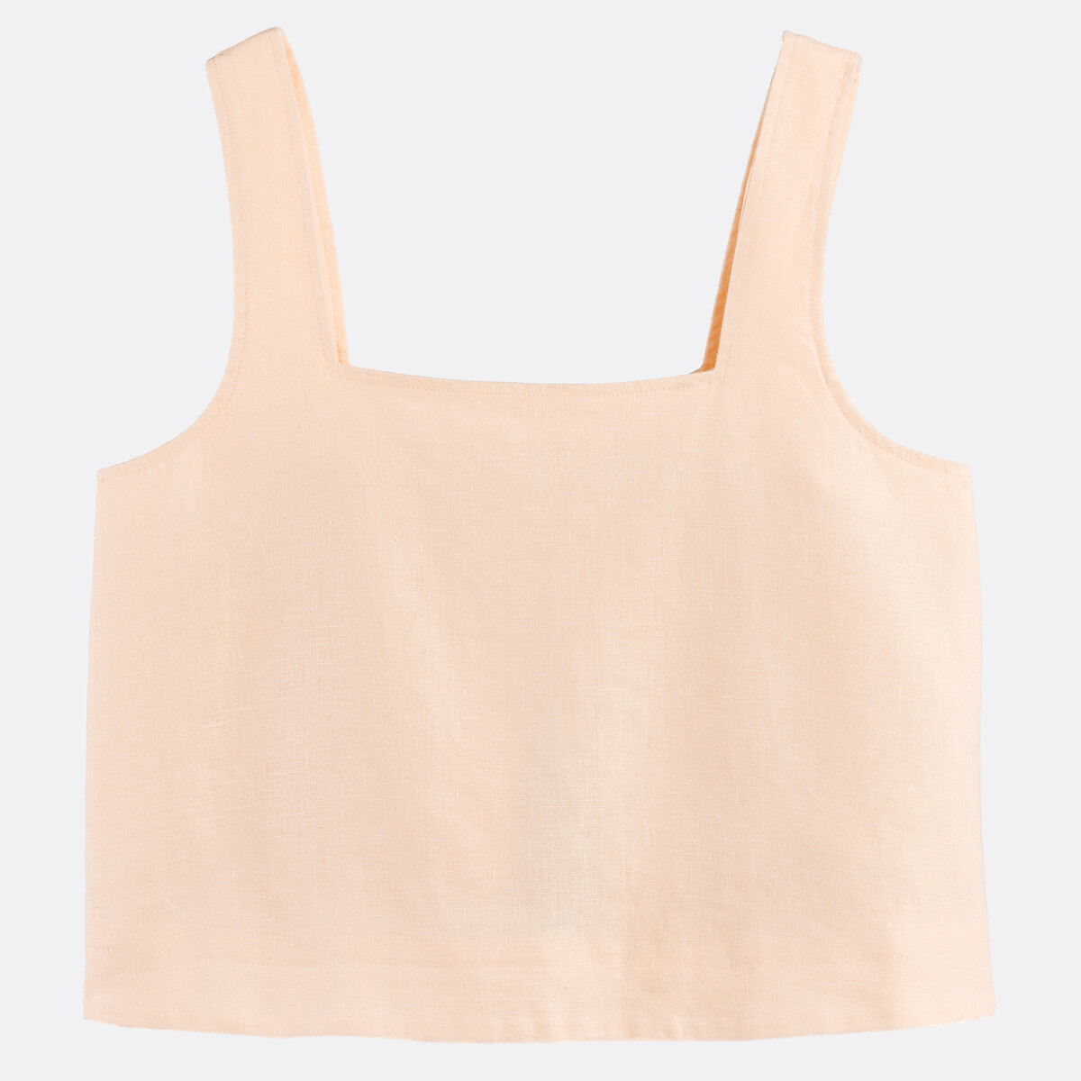 Top à bretelles boutonné dos en lin jaune pastel, LA REDOUTE COLLECTIONS