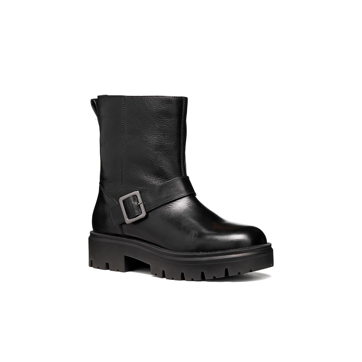 Bottines motardes en cuir, KLARGENA noir, GEOX