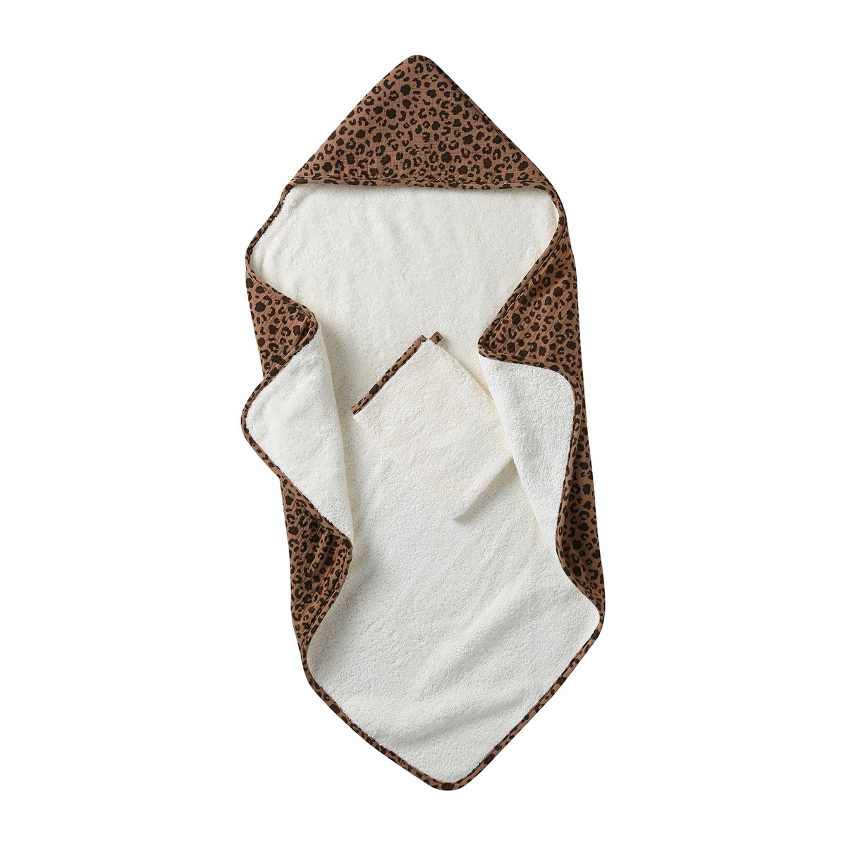 Coffret cadeau cape de bain et gant de toilette écru, ENVIE DE FRAISE